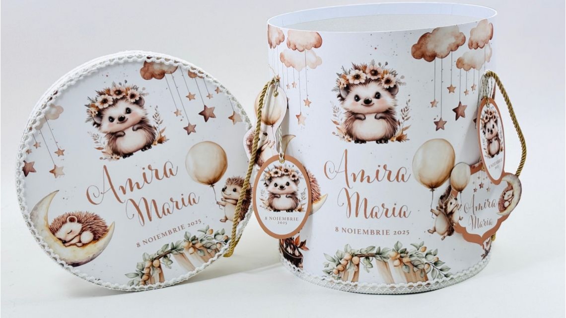 Trusou botez fetita Arici Pogonici cu flori de toamna 22